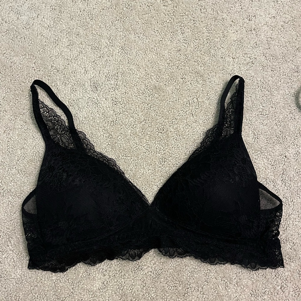 H&M black lace padded bralette